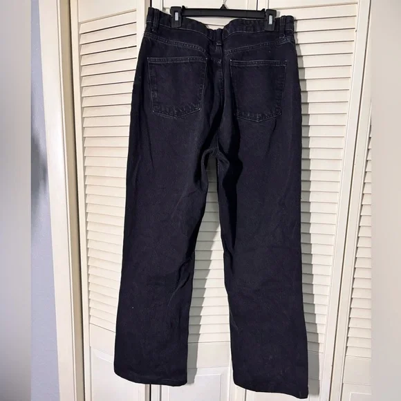 Zara Straight Leg Jeans In black | Sz 14 - Picture 3 of 4